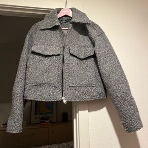 Zara boucle jacket cropped